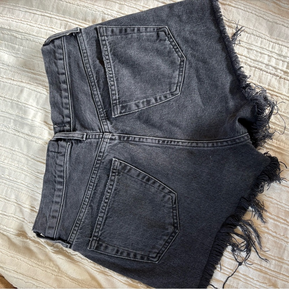 Agolde Parker Black Denim Shorts